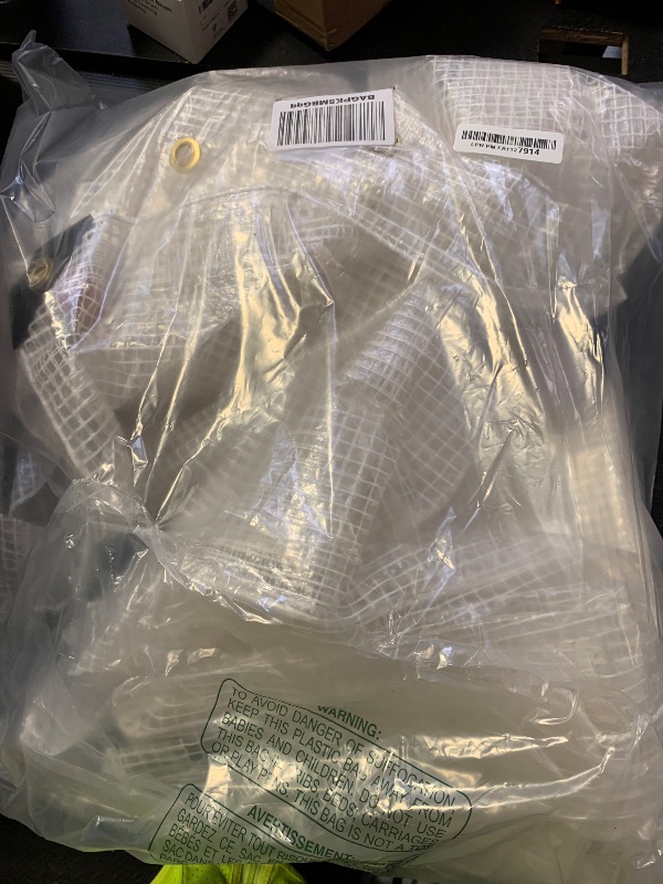 Photo 1 of 10 x 13Ft Heavy Duty Waterproof Tarps Reinforced Mesh Clear Tarp Cover Sheet & 6 PCS Bungee Balls