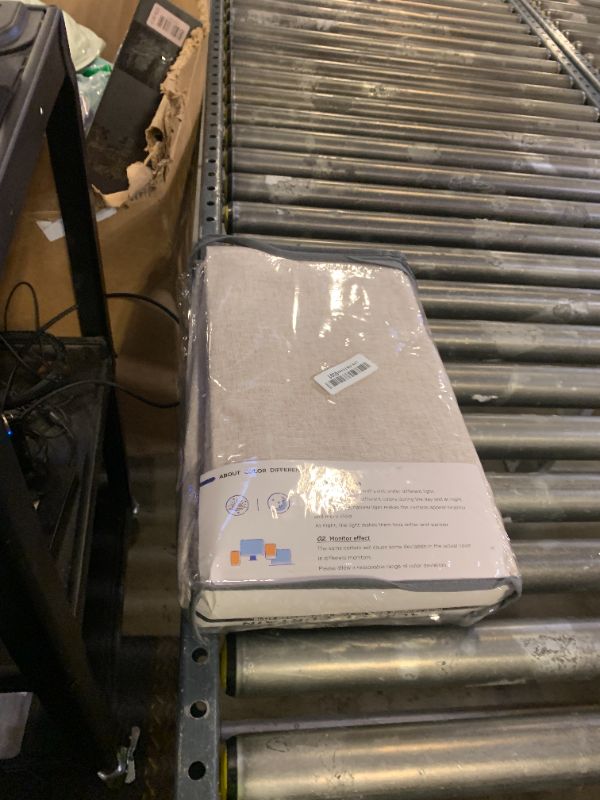 Photo 1 of 100% Blackout Shield Linen Blackout Curtains for Bedroom 96 Inches Long, Back Tab/Rod Pocket Living Room Drapes, Thermal Insulated Blackout Curtains 2 Panels Set, 50" W x 96" L, Oatmeal