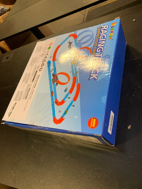 Photo 1 of ?Slot Car Race Track Sets with 360° Thrill Loops & 4 High-Speed Cars, 64 Pcs Large Flexible Racing Track for Kids Ages 3-5 4-8 8-12, Race Car Toys Gift for Boys Girls Birthday Christmas