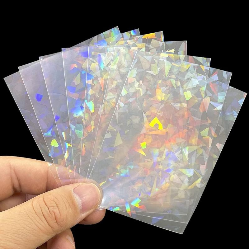 Photo 1 of 100pcs Broken Glass Gemstone Laser Flashing Card Film Holographic Idol Photo Card Sleeves Ultra Super Card Protector 65x90mm