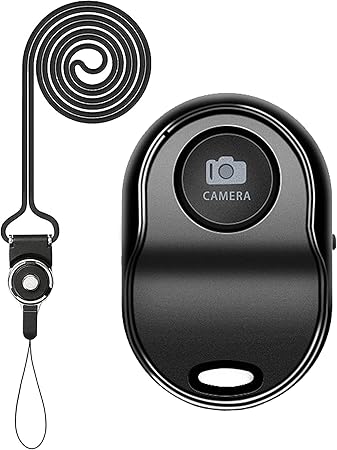 Photo 1 of [Upgraded] Bluetooth 5.0 Remote Shutter for iPhone & Android Camera Wireless Remote Control Selfie Button for iPad iPod Tablet, HD Selfie Clicker for Photos & Videos (Black)
