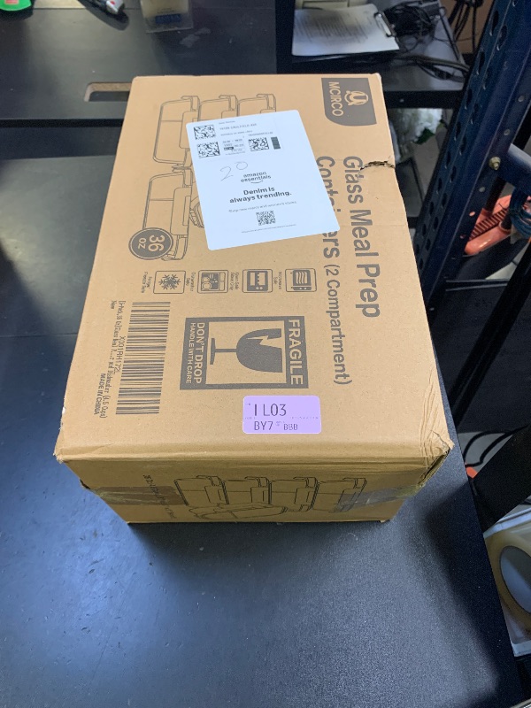 Photo 1 of [5-Pack,36 Oz]Glass Meal Prep Containers 2 Compartments Portion Control with Upgraded Snap Locking Lids Glass Food Storage Containers, Microwave, Oven, Freezer and Dishwasher (4.5 Cups)