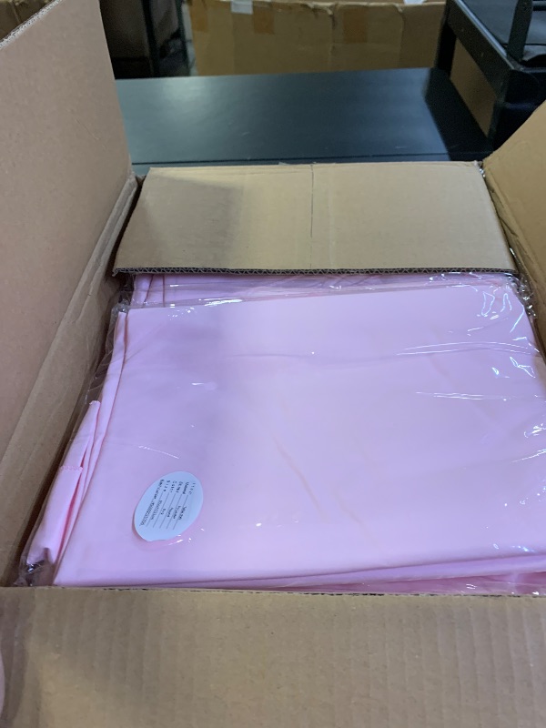 Photo 1 of 10 Packs Premium Round Tablecloth - 90 Inch Pink Polyester Table Cloth Bulk Washable Polyester Fabric Tablecloths for Wedding Party Banquet Buffet Table Holiday Dinner