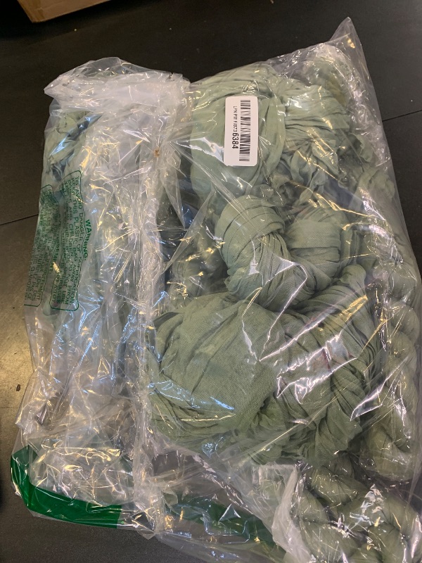 Photo 1 of 10PCS Sage Green Cheesecloth Table Runner 10ft Boho Gauze Fabric Cheese Cloth Table Runner Comes with 10 Cloth Napkins Runner for Romantic Wedding Birthday Shower Party Table Decoration