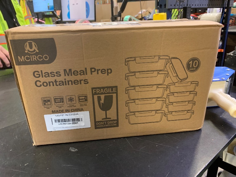 Photo 1 of [10-Pack]Glass Meal Prep Containers with Lids, MCIRCO Glass Food Storage Containers with Snap Locking Lids, Airtight Lunch Containers, Microwave, Oven, Freezer and Dishwasher, Green