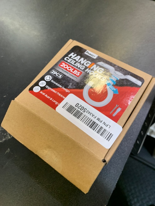 Photo 1 of [UPGRADED] 2Pcs 200LBS Rotatable Ceiling Hooks with 4 Screw Points Base, Wall Mount Metal Hanger White Ceiling Hook for Hanging Plant, Bird Feeder, Lights, Bed Canopy, Wind Chime, Indoor Outdoor Decor