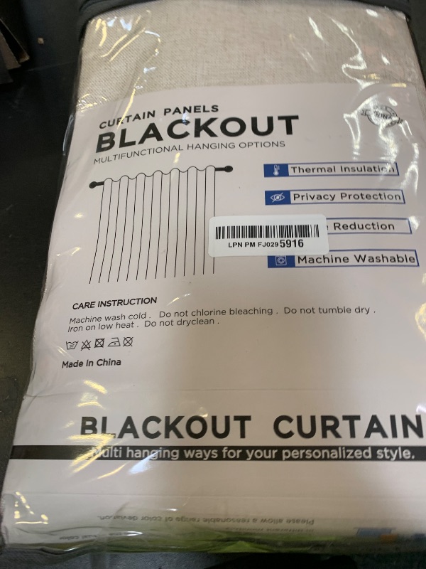 Photo 1 of 100% Blackout Shield Linen Blackout Curtains for Bedroom 84 Inches Long, Back Tab/Rod Pocket Living Room Drapes, Thermal Insulated Blackout Curtains 2 Panels Set, 50" W x 84" L, Cream
