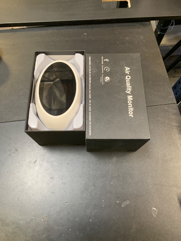 Photo 1 of 12 in 1 Air Quality Monitor Indoor, Portable CO2 Detector for CO2, Temperature (°F), Humidity, VOC, PM2.5, PM1.0, PM10 & Time Display, ?Dual Chip & High Accuracy? Air Quality Tester for Home