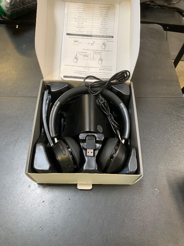 Photo 1 of (Upgraded Version) Wireless Headset, Bluetooth Headset with Noise Cancelling Microphone, Best Headphones with Mic Mute & USB Dongle for PC/Computer/Laptop/Cell Phones/Remote Work/Call Center