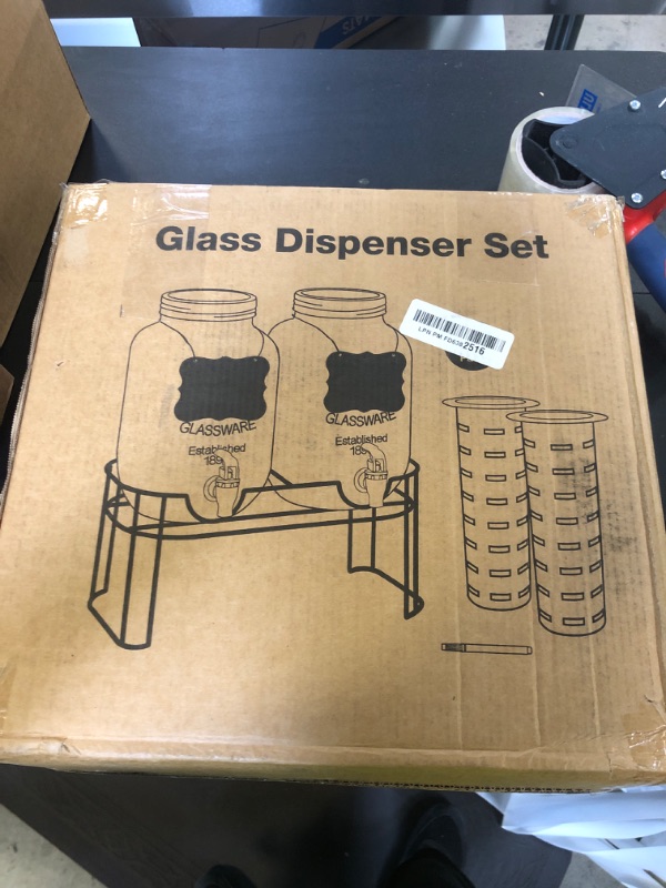 Photo 1 of 1 Gallon Glass Drink Dispensers For Parties?Lemonade Beverage Dispenser With Stand And Spigot For BBQ, Picnic, Party,Laundry Detergent Dispenser