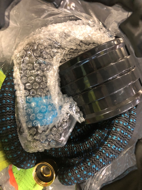 Photo 1 of 100 ft Expandable Garden Hose - Kink Free Flexible Water Hose with Thumb-Controlled 10-Function Nozzle, 3/4 Solid Brass Connectors, Retractable Latex Core - Lightweight Expanding Hose
