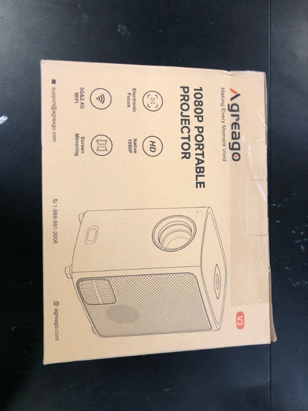 Photo 1 of [Electric Focus] Projector with WiFi and Bluetooth, Native 1080P 15,000 Lumens 4K Supported, Agreago Outdoor Movie Projector for Home Theater UP to 300", for iOS/Android/TV Stick/HDMI/USB