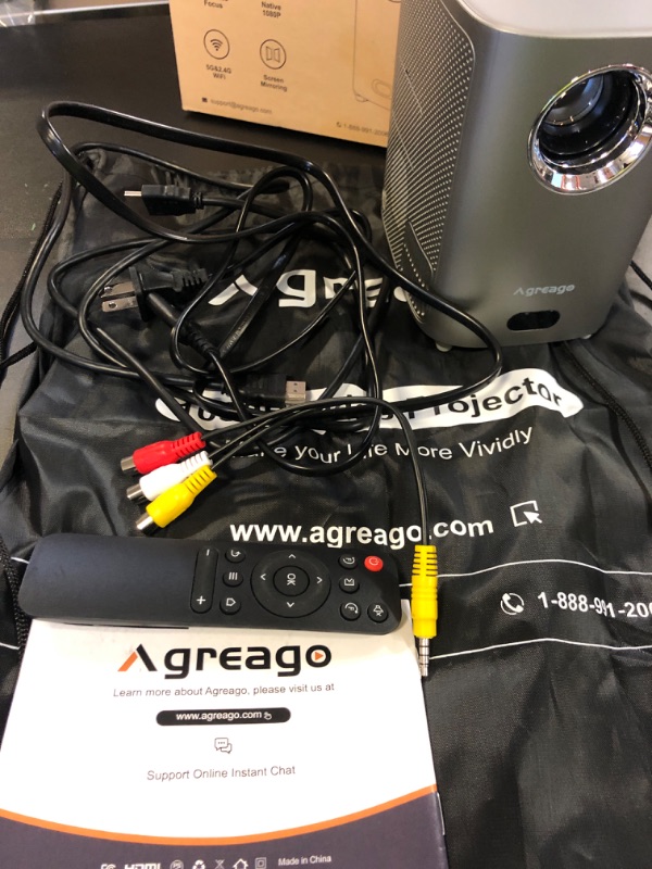 Photo 1 of [Electric Focus] Projector with WiFi and Bluetooth, Native 1080P 15,000 Lumens 4K Supported, Agreago Outdoor Movie Projector for Home Theater UP to 300", for iOS/Android/TV Stick/HDMI/USB