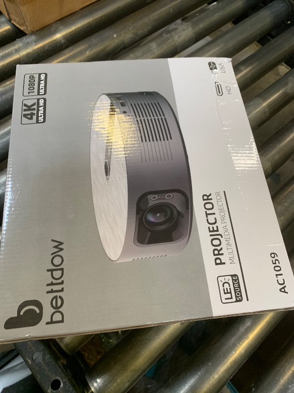Photo 1 of [Electric Focus/Auto Keystone] BETTDOW Projector with WiFi 6 & Bluetooth 5.0,Native 1080P 4K Support Sealed Projector,9000 Lumen Outdoor Movie Projector for Android/TV Stick/HDMI/USB/Laptop-Grey