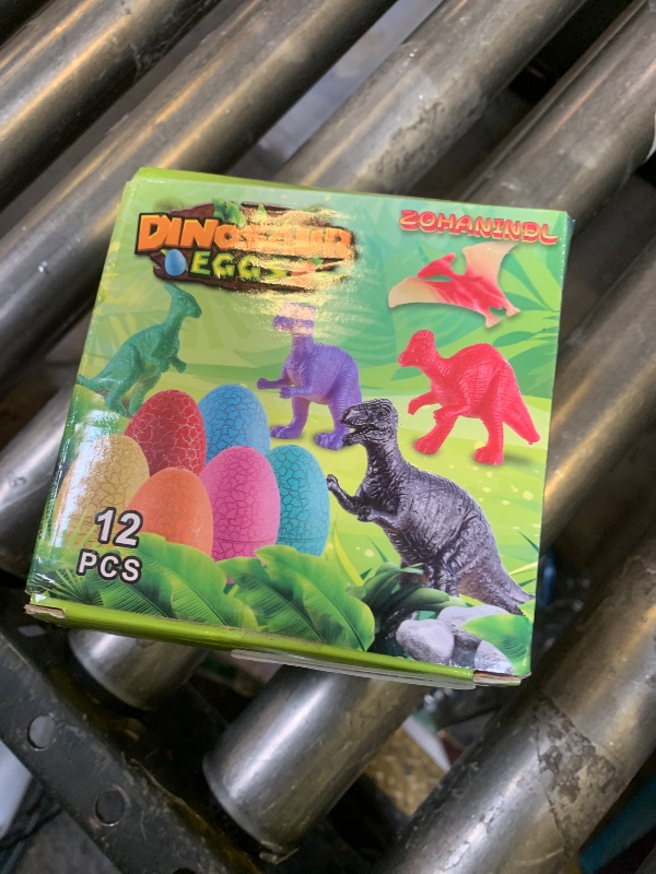 Photo 1 of 12 Dinosaur Eggs Toys, Surprise Pack with 12 Unique Dinosaur Figures,Goodie Bag Stuffers,Pinata fillers, Easter Eggs dongcoh,Carnival Prizes Treasure Box Christmas Stocking Stuffers Treasure Box
