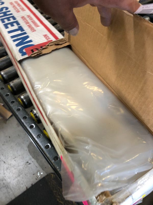 Photo 1 of 1-Roll of 12’ x 100’ Poly-America 412C Husky Clear 4-Mil Low Density Plastic Sheeting