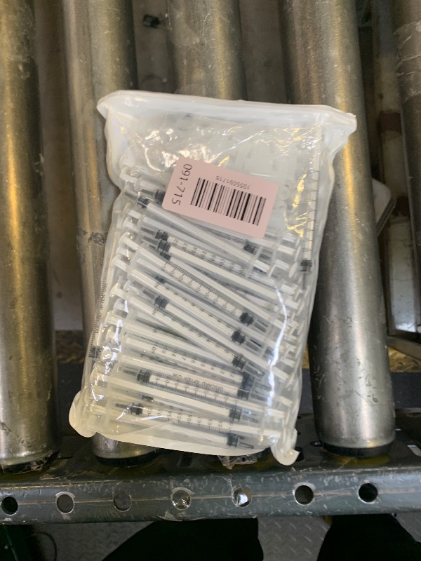 Photo 1 of 100 Pack 1ml Syringe with Cap for Liquid, 1cc Plastic Small Syringes with Cover, Non-Sterile, No Needle