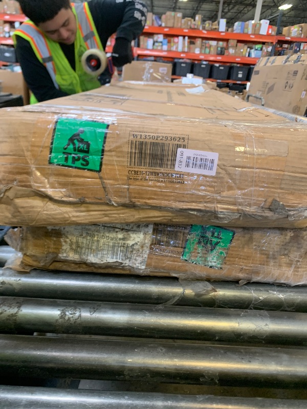 Photo 1 of 12' x 10' XL Outdoor Storage Shed, Sturdy Metal Building w/Windows & Sliding Doors for Garden, Backyard, Poolside and Lawn, Black+White