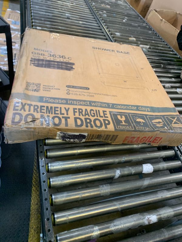 Photo 1 of 36" x 36" Square Shower Base with Single Threshold and Center Drain