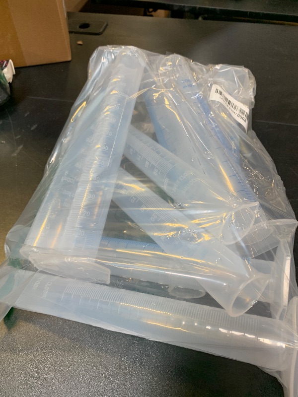 Photo 1 of 10Pack 100ml Plastic Graduated Cylinder, Transparent Measuring Cylinder Durable Lab Test Tube Flask, 2-Sided Measuring Lines Graduated Cylinder Beaker for Science Projects, Pour Spout