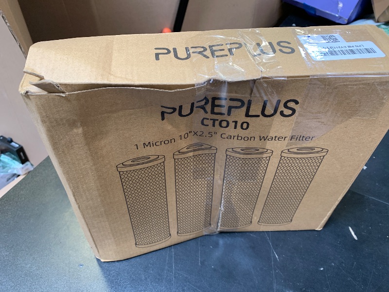Photo 1 of 1 Micron 2.5" x 10" Whole House CTO Carbon Water Filter Cartridge Replacement for Under Sink Water Filter System, Dupont WFPFC8002, WFPFC9001, FXWTC, SCWH-5, WHEF-WHWC, WHCF-WHWC, AMZN-SCWH-5, 4Pack