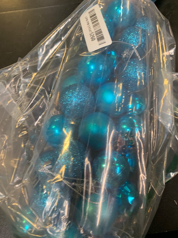 Photo 1 of 1.57" Christmas Ball Ornaments Shatterproof Blue Christmas Ornaments Set 40 Pcs Blue Ornament for Xmas Tree Halloween Holiday Wedding Party Decoration