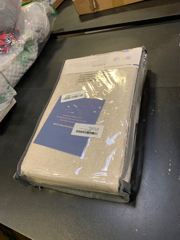 Photo 1 of 100% Blackout Shield Linen Blackout Curtains for Bedroom 84 Inches Long, Back Tab/Rod Pocket Living Room Drapes, Thermal Insulated Blackout Curtains 2 Panels Set, 50" W x 84" L, Oatmeal