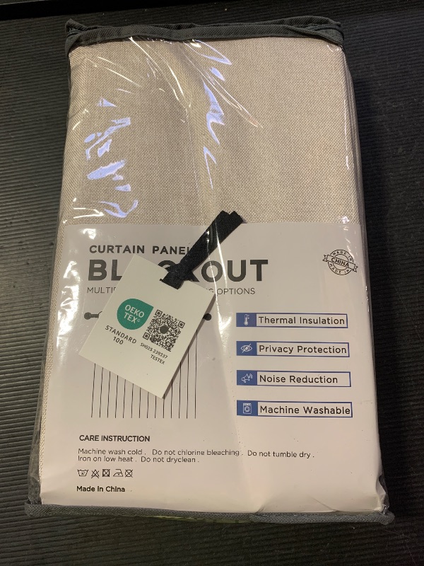 Photo 1 of 100% Blackout Shield Linen Blackout Curtains for Bedroom 84 Inches Long, Back Tab/Rod Pocket Living Room Drapes, Thermal Insulated Blackout Curtains 2 Panels Set, 50" W x 84" L, Cream