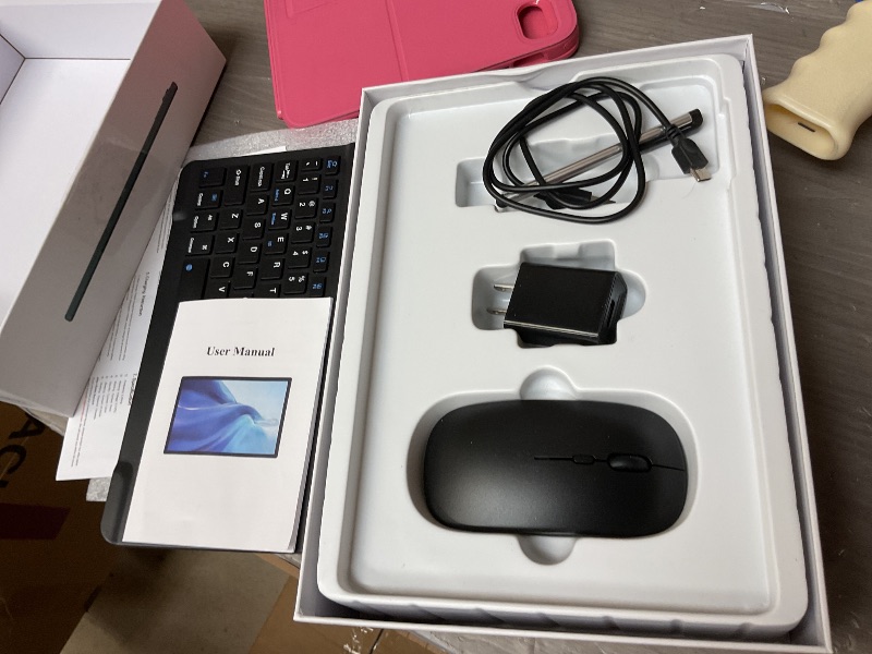 Photo 1 of 2025 Android 15 Tablet with Keyboard, 24GB+128GB+2TB Expand, 10.1 Inch Octa-Core 2-in-1 Tablets with 5G/2.4G WiFi, 8000mAh, BT5.0, GMS Certified, with Mouse, Case, Stylus, Split Screen(Black case)