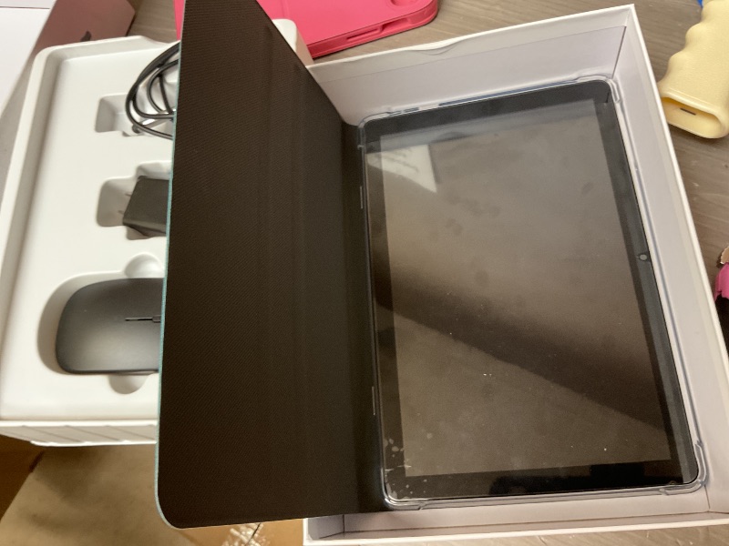 Photo 1 of 2025 Android 15 Tablet with Keyboard, 24GB+128GB+2TB Expand, 10.1 Inch Octa-Core 2-in-1 Tablets with 5G/2.4G WiFi, 8000mAh, BT5.0, GMS Certified, with Mouse, Case, Stylus, Split Screen(Black case)