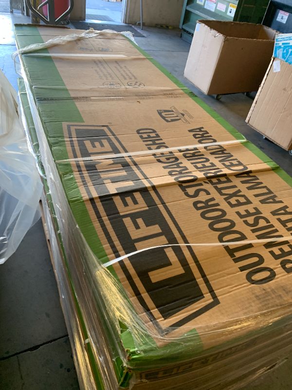 Photo 1 of *BOX 1,2 of 3* missing parts/partial set. SELLING FOR PARTS ONLY*______________

Lifetime Outdoor Storage Shed, 15x8 Ft, Desert Sand, Resin Backyard Tool Shed with Lockable Doors and UV-Protected Panels