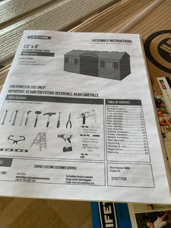 Photo 1 of *BOX 1,2 of 3* missing parts/partial set. SELLING FOR PARTS ONLY*______________

Lifetime Outdoor Storage Shed, 15x8 Ft, Desert Sand, Resin Backyard Tool Shed with Lockable Doors and UV-Protected Panels