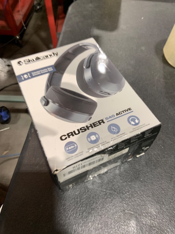 Photo 1 of Skullcandy Crusher 540 Active Wireless Bluetooth Headphones with Multi-Sensory Bass, Noise Isolating Over-Ear Fit, Sweat and Water Resistant, 40 Hours Battery, Microphone for iPhone Android - Coal