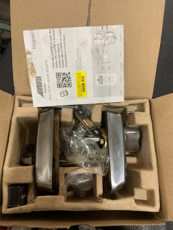 Photo 1 of Schlage BE365 CAM 626 Camelot Keypad Deadbolt, Electronic Keyless Entry Lock, Satin Chrome