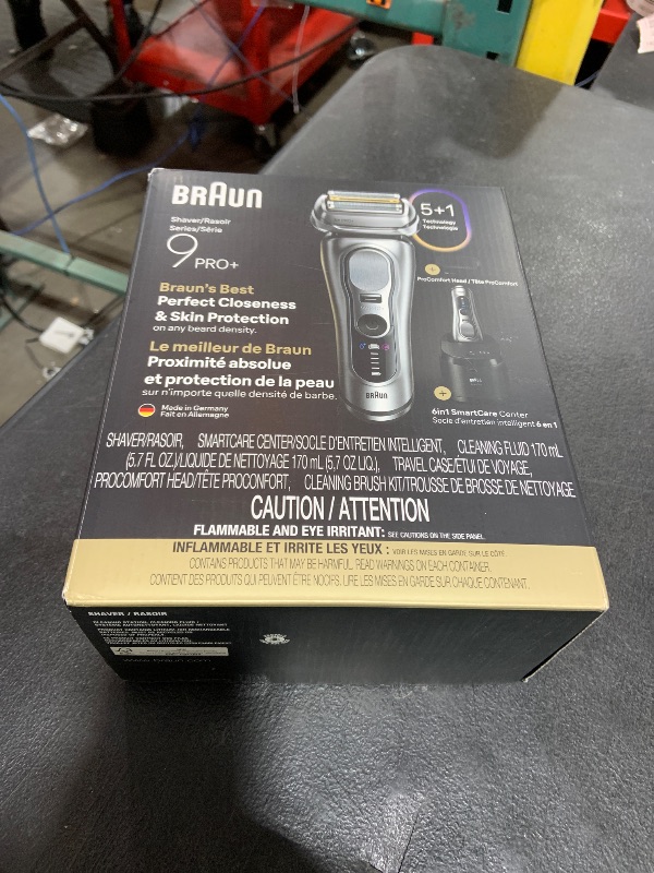Photo 1 of Braun Series 9 PRO+ Electric Shaver, Wet & Dry Razor, Pro SensoAdapt, 6in1 SmartCare Center, 9697CC, Silver, Holiday Gifts for Men