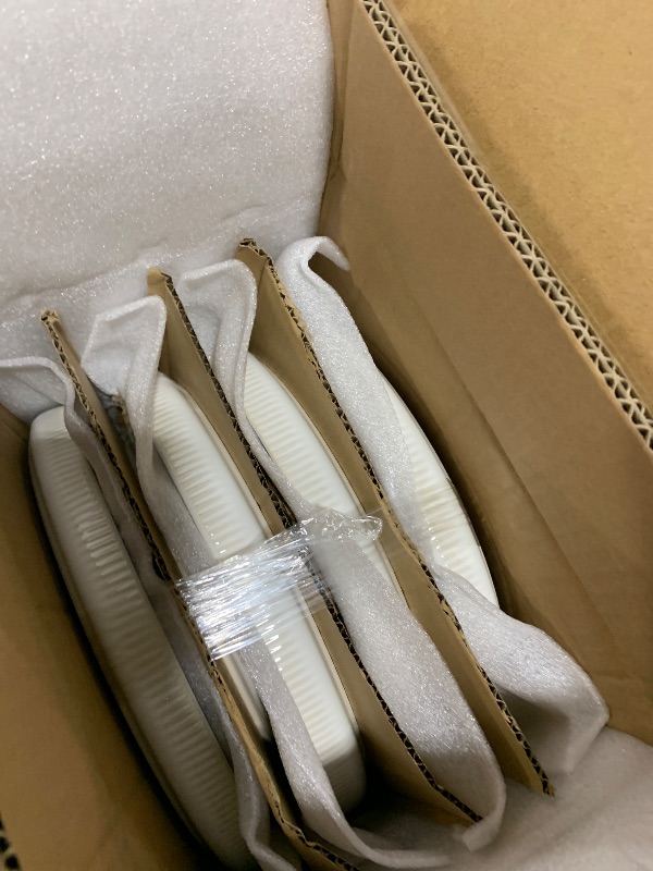 Photo 1 of Frewinky Stoneware Dinnerware Sets for 4,12 Piece Kitchen Plates and Bowls Set,Reactive Glaze Porcelain Dinnerware Sets Scratch Resistant,Dishwasher and Microwave Safe,Vintage White