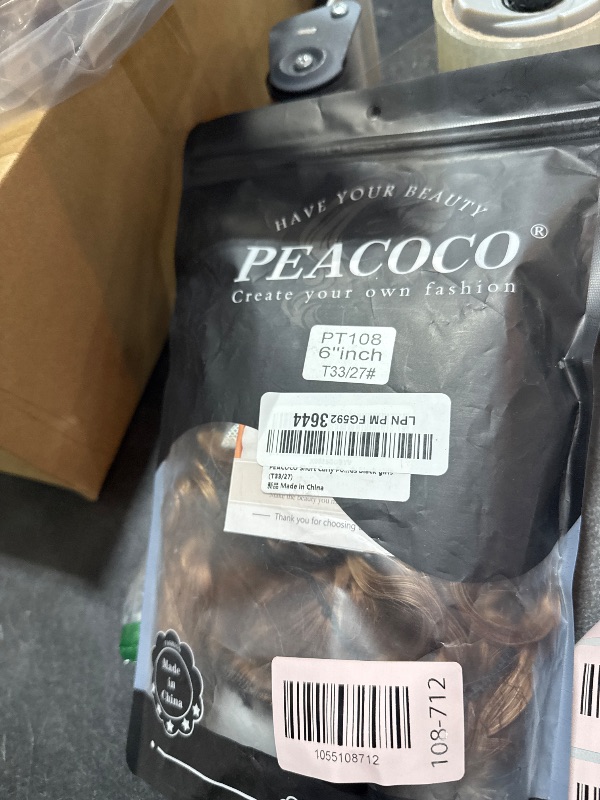 Photo 1 of PEACOCO Curly Ponytail Extension Drawstring Ponytails for Black Women - 6 Inch Pony Tail Clip on Ponytail Synthetic Short Afro Hairpiece for Daily Use?T33/27#?