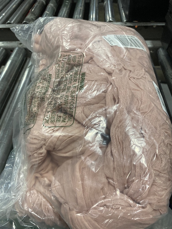 Photo 1 of 12 Pack Pink Cheesecloth Table Runners 35 x 120 Inch Rustic Boho Gauze Christmas Table Runner for Wedding Arch, Party Decoration, Bridal Shower, Reception, Farmhouse Dining Decor