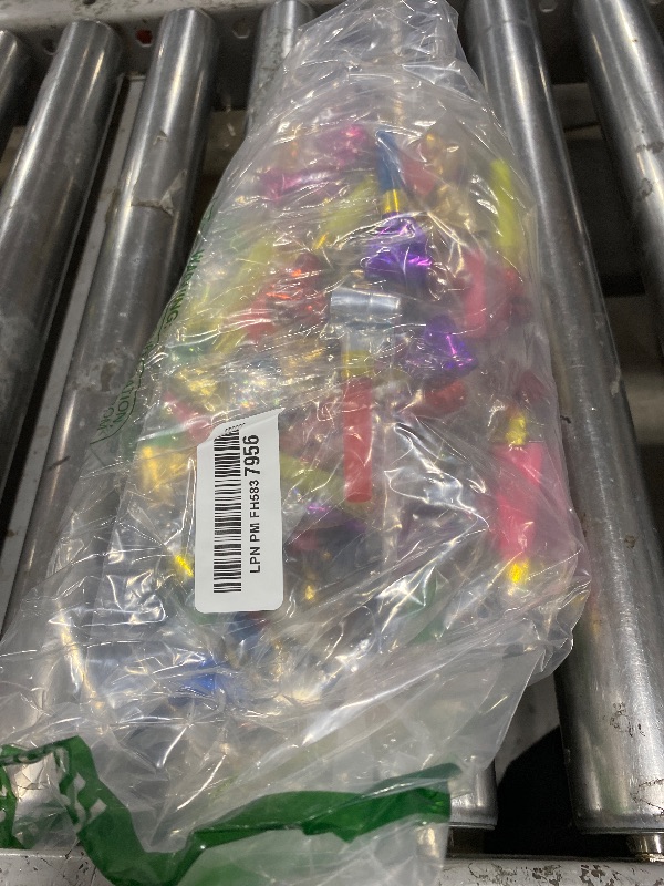 Photo 1 of 100 Pcs Party Blower, Colorful Birthday Noisemakers Funny Birthday Blow Horns Squawkers Party Whistles New Years Party Favors for Kids Adults