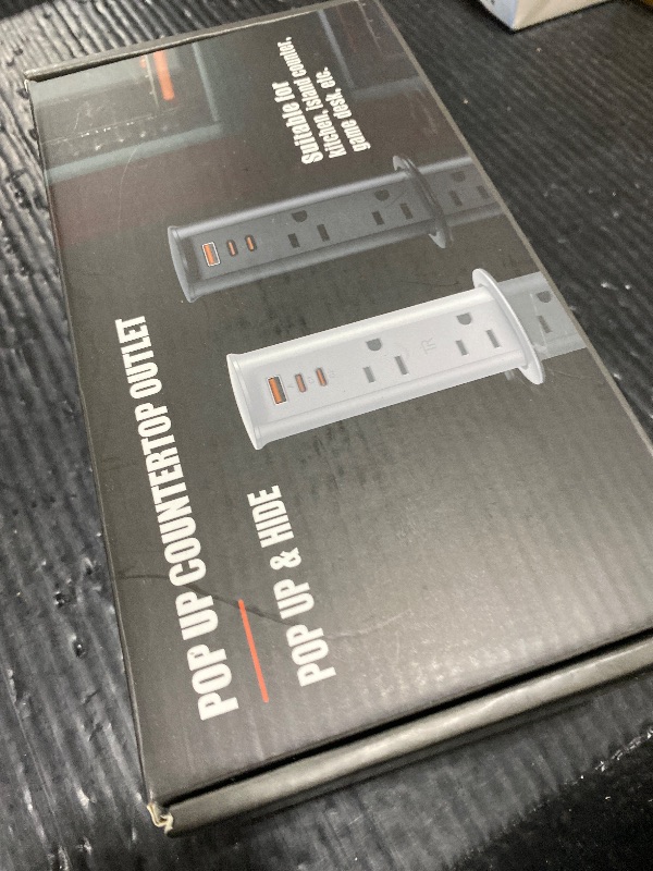 Photo 1 of ANNQUAN 2 inch Space Saver Pop Up Outlet for Countertop with PD20W USB Ports,2 Outlets Tamper Resistant,Splashproof Pop Up Socket,Desk Power Grommet for Home Office Kitchen White (ETL Listed)