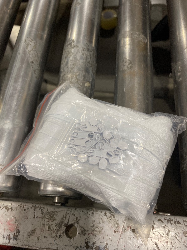 Photo 1 of 10 Yards White Nylon Coil Zipper for Sewing, #3 Bulk Zippers with 20PCS Sliders - Perfect for DIY Craft Bags, Automatic Needle Threader & Stitch Remover Tool