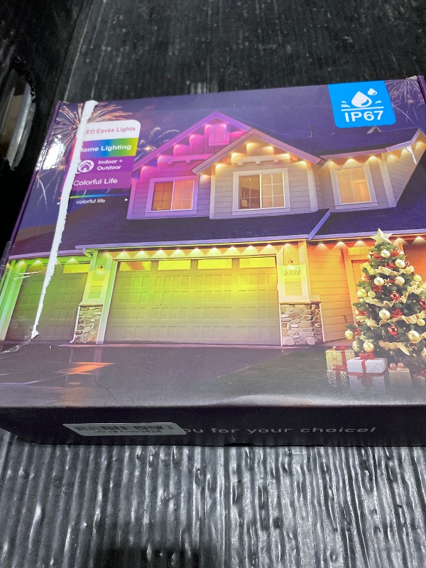 Photo 1 of AHAWILL Permanent Outdoor RGB Lights with IP67 Waterproof, Smart Outdoor String Lights Remote Control, Eaves Lights with App, Daily and Accent Lighting for Halloween,Christmas Holiday Decor(200ft)