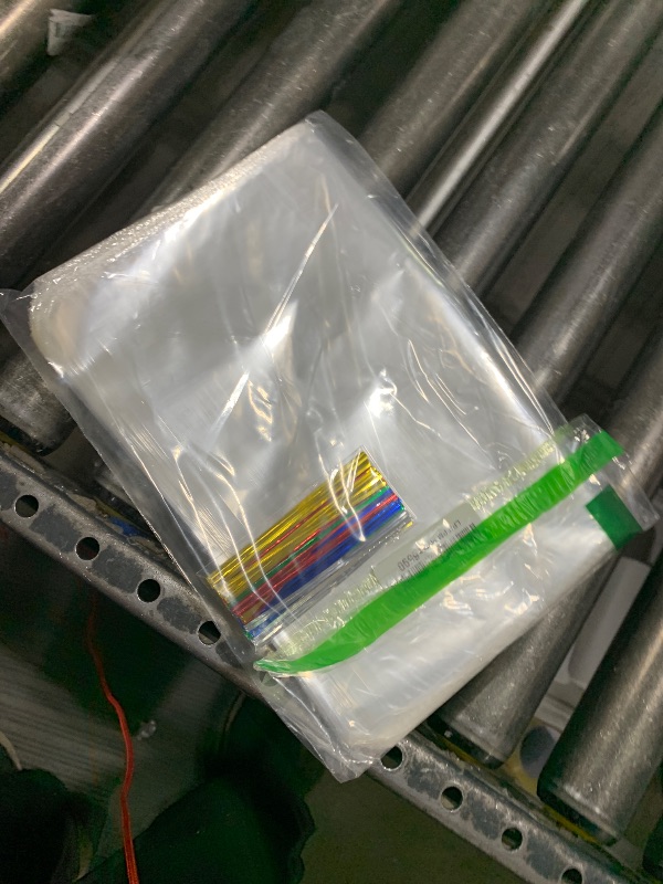 Photo 1 of 100pcs 11x14 Inch Clear Cellophane Treat Bags Goodie Bags Party Favors Gift Bags with 5 Color Twist Ties Cello Wraps for Candy, Cookies, Chocolate, Toy, Mug, Christmas Gift, Halloween, Easter, Wedding