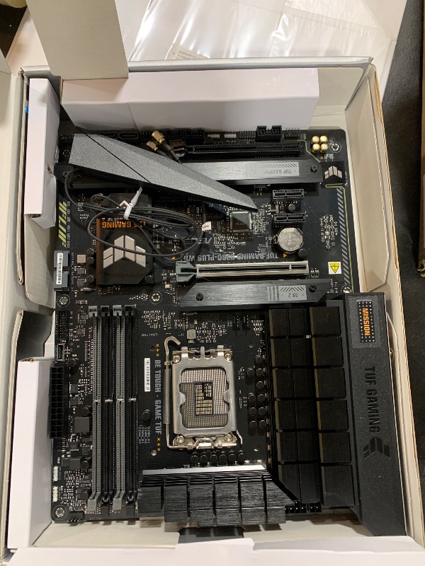 Photo 1 of ASUS TUF GAMING B760-PLUS WIFI Intel B760 LGA 1700 ATX motherboard, Ready for 14th, 13th & 12th Gen Intel® Core CPU, 12+1+1 Stages, PCIe 5.0, 3x M.2, DDR5, 2.5G, USB 3.2 Type-C®, Thunderbolt 4™, USB4®