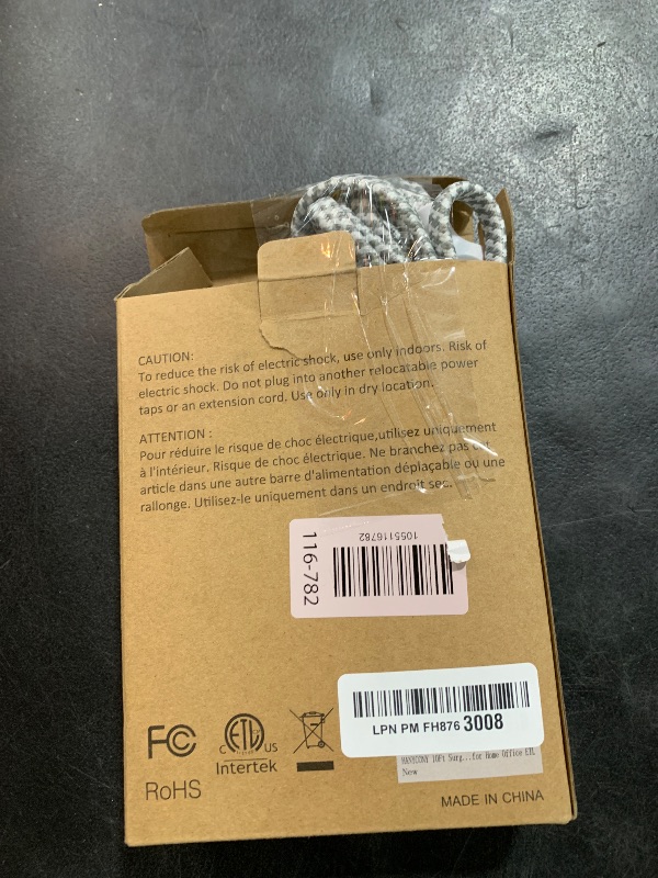 Photo 1 of 10 Ft Surge Protector Power Strip, HANYCONY Extension Cord with 8 AC Outlets 4 USB (2 USB C) Ports, Flat Plug, Wall Mount Desk USB Charging Station for Home