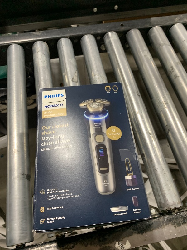Photo 1 of Philips Norelco Shaver i9000 Prestige Ultra, Wet & Dry Electric Shaver, White Gold, SenseIQ Pro Technology, Triple Lift & Cut System, 360 Rotating NanoTech Precision Blades, Beard Styler, XP9403/88
