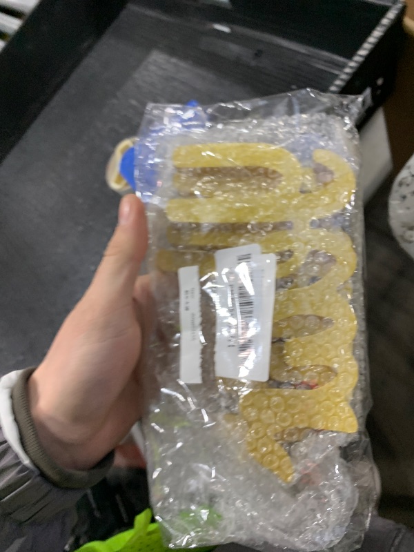 Photo 1 of 22 Inch Happy New Year Tabletop Decor Gold Letter Block Signs Rustic Wooden Table Centerpieces for Home Mantle New Years Eve Christmas Party Supplies