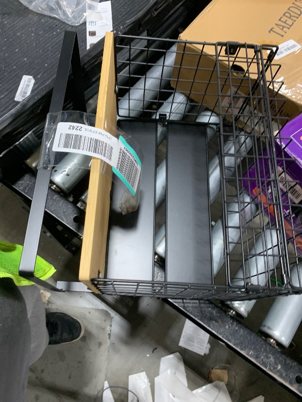 Photo 1 of [WIDER SHELF] 2 SET Strong Magnetic Shelf Basket for Fridge with Tag & Bamboo Top, XXL Large Magnetic Spice Rack Shelves for Side of Refrigerator, Kitchen Pantry Storage Organizer for Food Fruit Veg