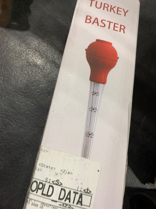 Photo 1 of **USED**Turkey Baster Syringe Large, Long Meat Basters for Cooking & Basting, Plastic Turkey Baster with Marinade Injector Needle, Silicone Bulb & Basting Brush and Cleaning Brush, Red 3/4 oz
