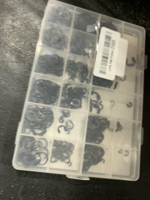 Photo 1 of ?Piece 2.0?Mm–12?mm External Retaining Ring & E/C?Clip Set – Carbon Steel Circlip Assortment Kit